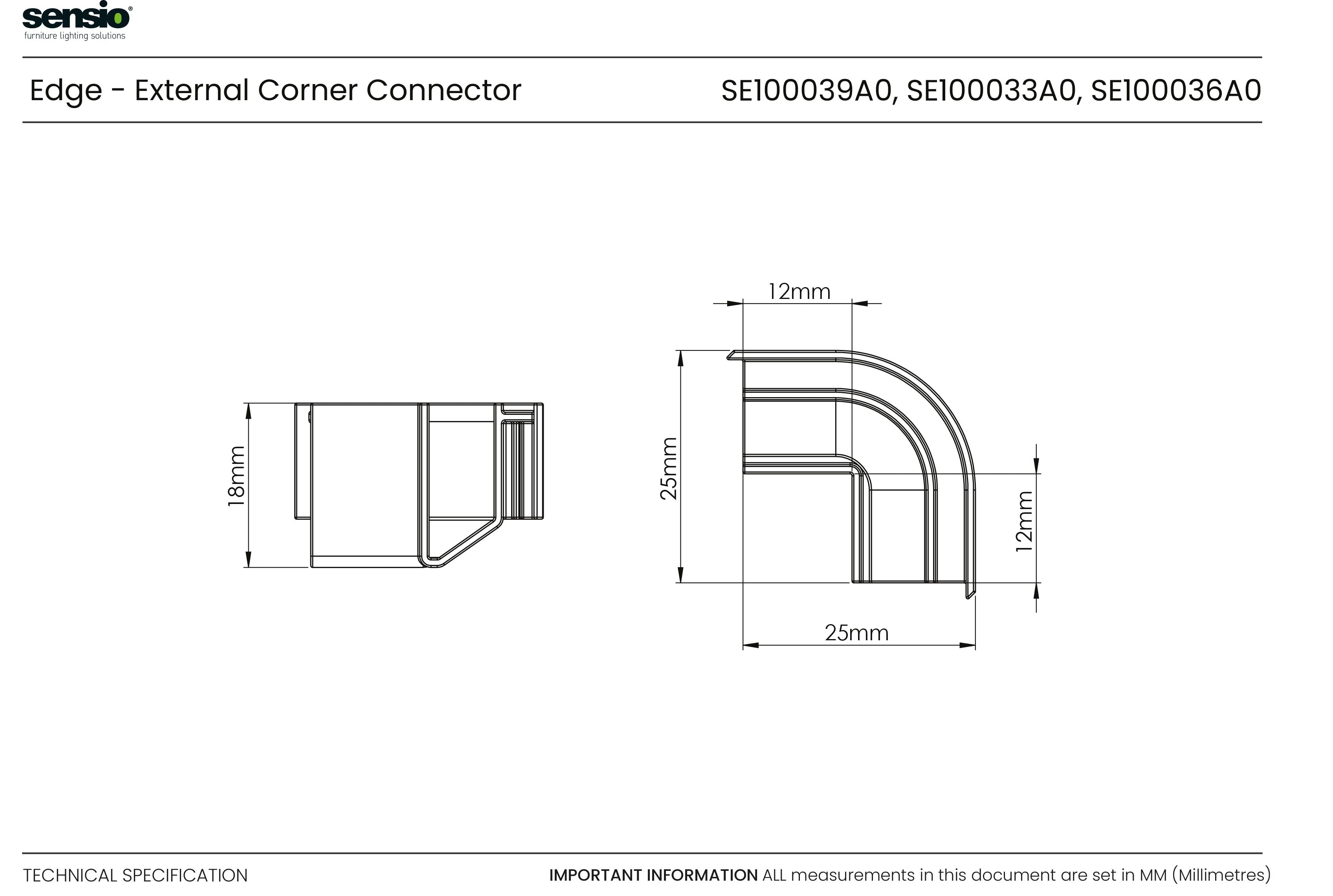 Edge™ - Conector de Esquina Exterior