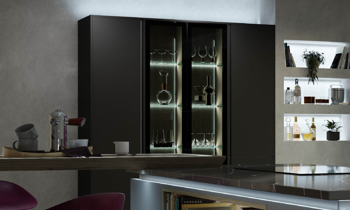 Glow glass shelf lights in cool white