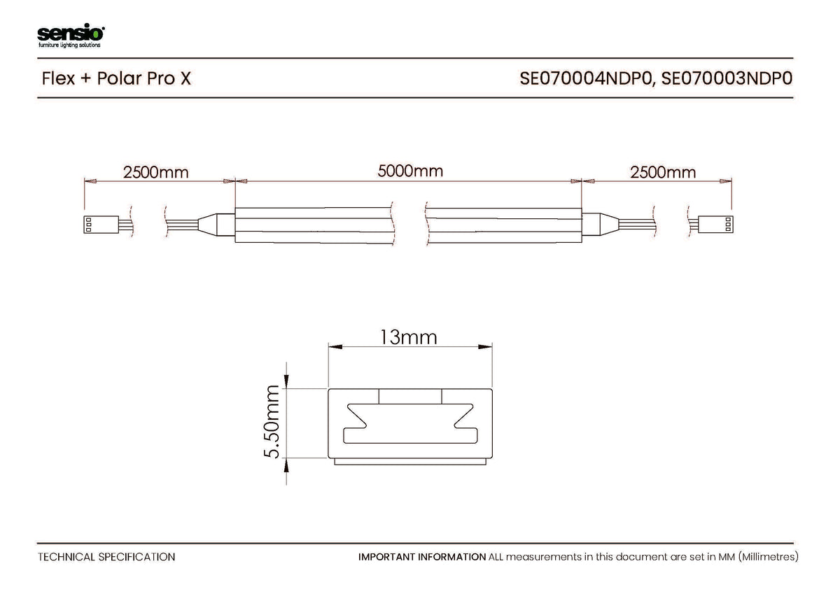 Technical drawing for Flex with Polar X Pro™