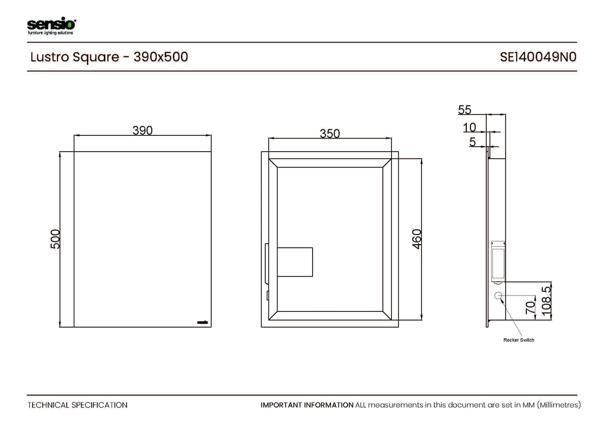 Technical drawing for Rectángulo Lustro