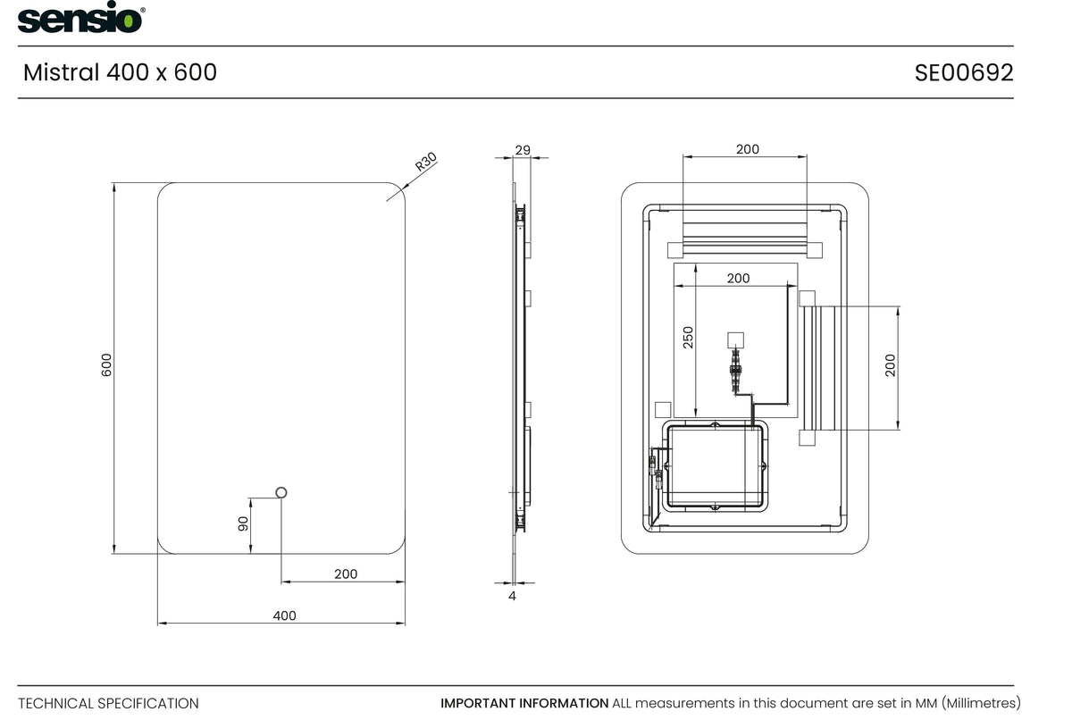 Technical drawing for Rectángulo Suave Mistral