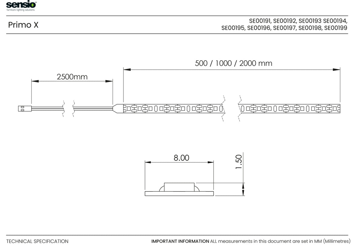 Technical drawing for Primo X™