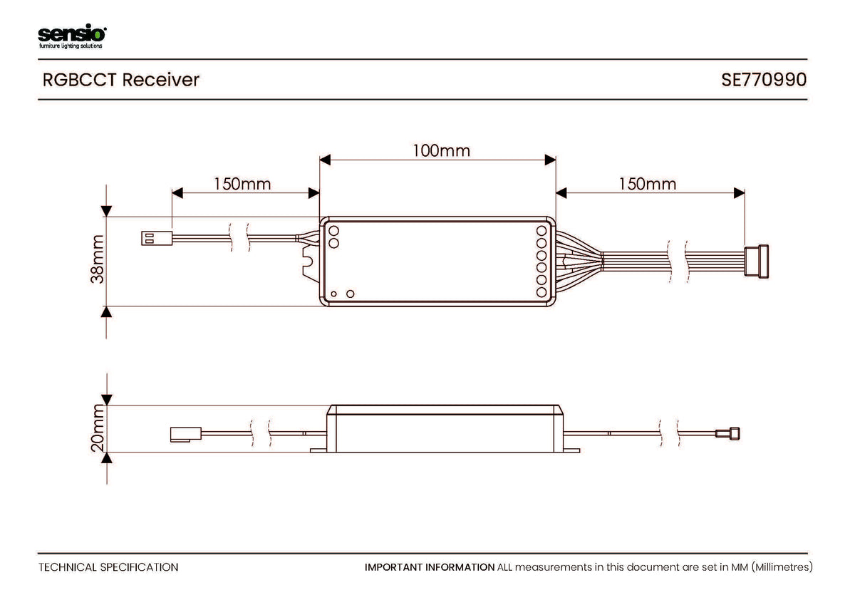 Technical drawing for Receptor RGBCCT