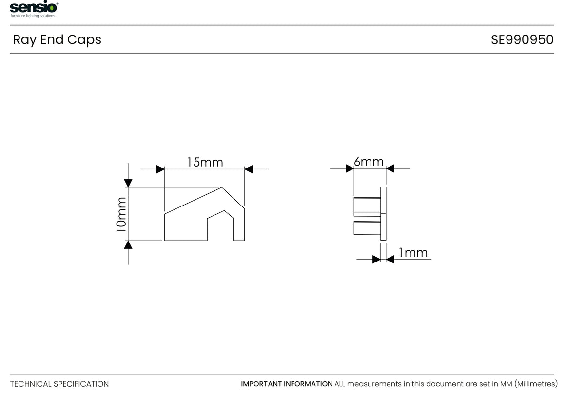 Technical drawing for Juego de tapas de extremo Ray™