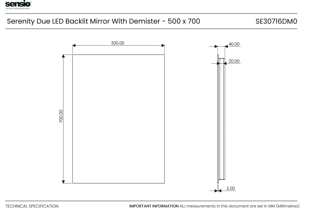 Technical drawing for Dúo Serenity