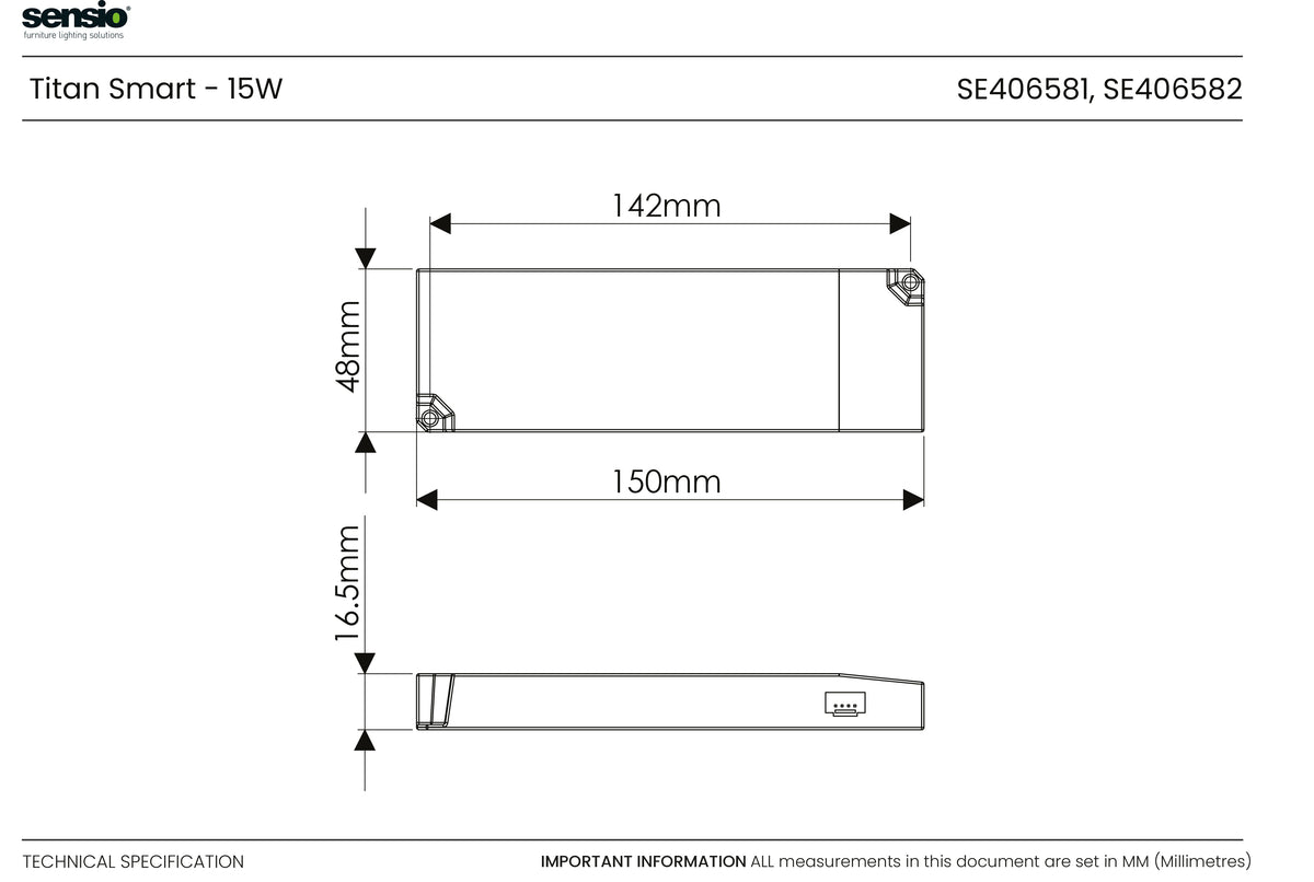 Technical drawing for Controlador cinético inteligente Titan™ (4 pines)