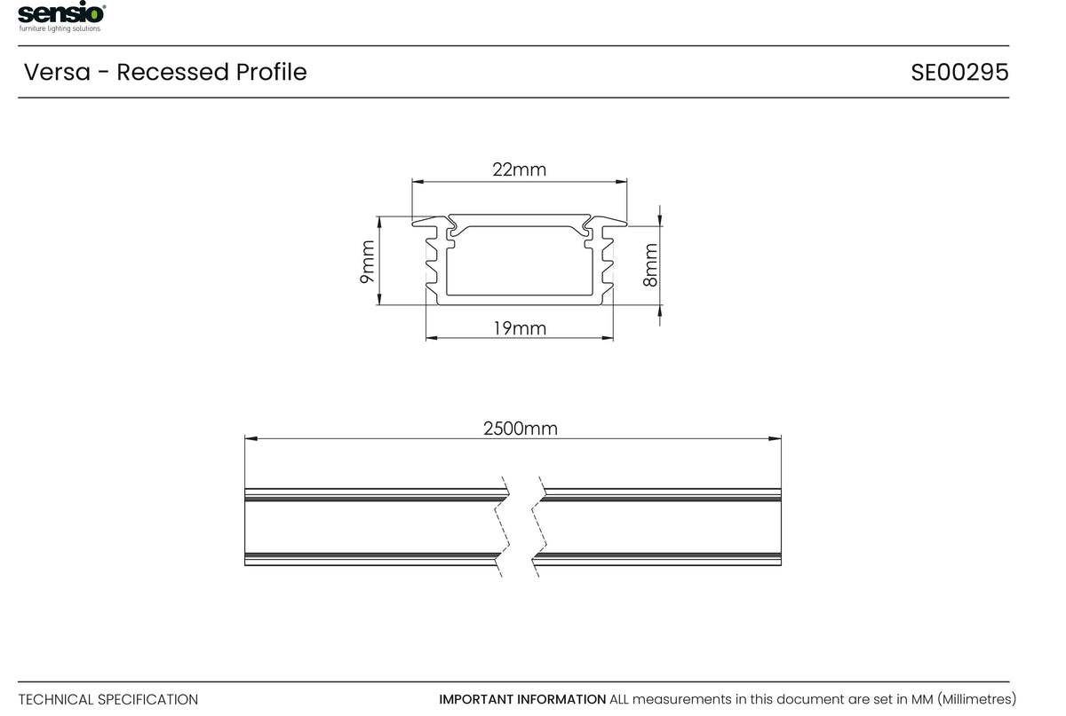 Technical drawing for Versa™ Empotrable