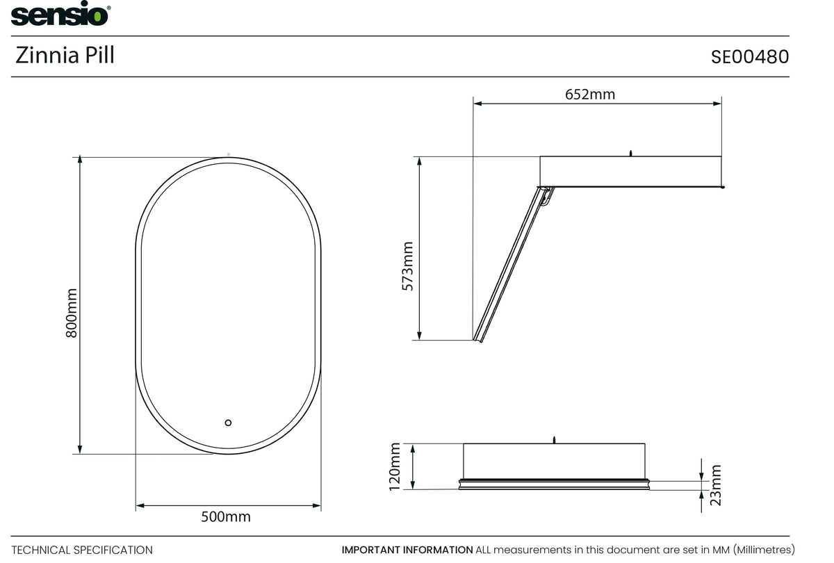 Technical drawing for Zinnia Pill